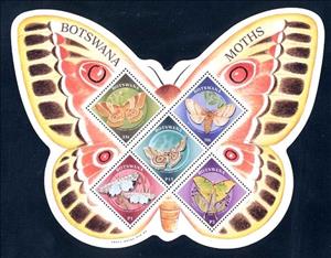 Souvenir Sheet, Butterflies, Botswana,  , Insects, Butterflies