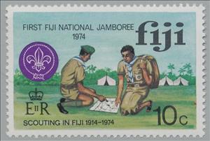 Stamp, Reading Map, Fiji,  