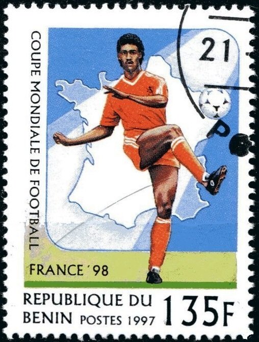 Soccer player and map of France