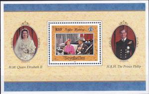 Souvenir Sheet, Queen Elizabeth and Prince Philip, Seychelles,  