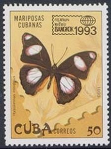 Stamp, Danaid Eggfly (Hypolimnas misippus), Cuba,  , Butterflies