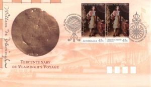 First Day Cover, W. de Vlamingh, joint issue with Christmas Islands, Australia,  