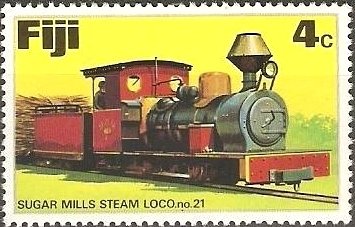 Stamp, Steam Loco No 21, Fiji,  