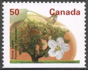 Stamp, Snow Apple, Canada,  , Trees, Flowers, Fruits