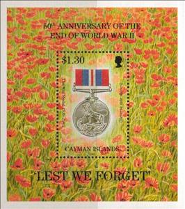 Souvenir Sheet, The War Medal, Cayman Islands,  , Second World War