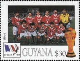 Stamp, Iran, Guyana,  , Football (Soccer)