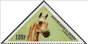 Stamp, Horse, Benin,  , Mammals, Horses, Animals (Fauna), Triangle Stamps