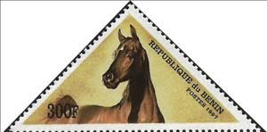Stamp, Horse, Benin,  , Mammals, Horses, Animals (Fauna), Triangle Stamps