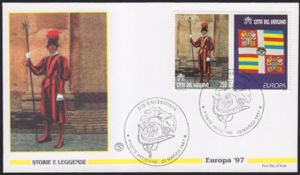 First Day Cover, Halberdier, Vatican City,  , Postal Services, Postal Unions, C.E.P.T., Europe, Legends