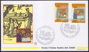 First Day Cover, Healing of the Paralytic / Multiplication of Loaves and Fish, Vatican City,  , Special Occasions, Miniatures, Holy Year
