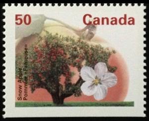Stamp, Snow Apple, Canada,  , Trees, Flowers, Fruits