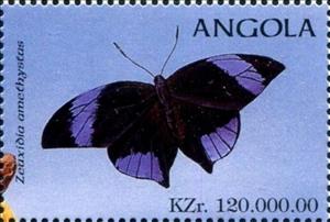 Stamp, Common Saturn (Zeuxidia amethyus), Angola,  , Butterflies