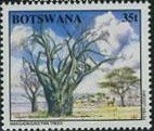 Stamp, Makgadikgadi trees, Botswana,  , Trees