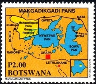 Map of Makgadikgadi Pans