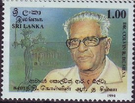 Stamp: Dr. Colvin R. De Silva, politician (Sri Lanka 1994) - TouchStamps