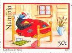Helmeted Guineafowl (Numida meleagris) - in Bed