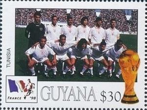 Stamp, Tunisia, Guyana,  , Football (Soccer)