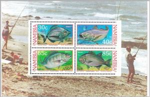 Souvenir Sheet, Coastal Angling - MiNo. 764-67, Namibia,  , Fishes