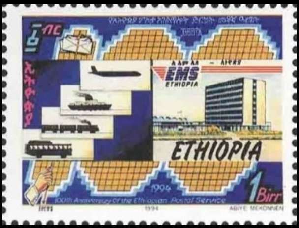 Transport vehicles and Main Post Office Addis Abeba