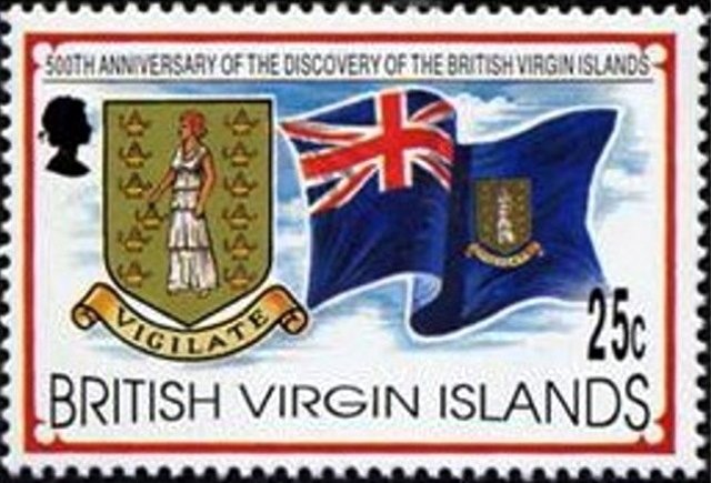 Arms, flag of British Virgin Islands