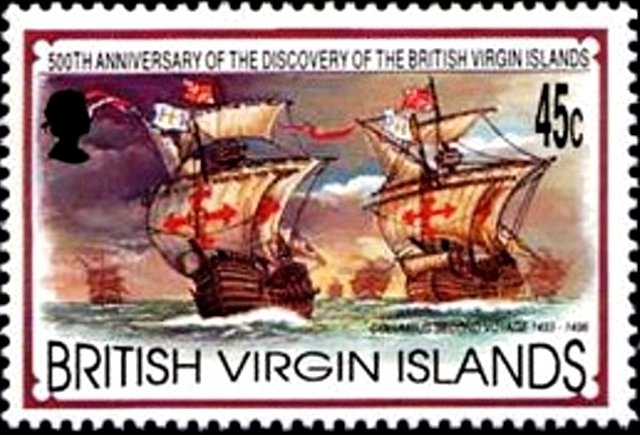 Columbus' second fleet at sea