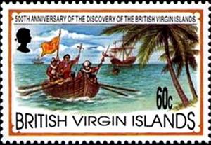Stamp, Rowing ashore, British Virgin Islands,  