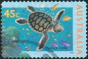 Stamp, Flatback turtle, Australia,  