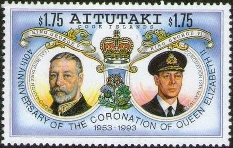 Stamp, GeorgeV, George VI., Aitutaki,  , Royalty, Kings, Queens