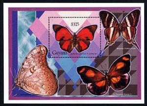 Souvenir Sheet, Claudina Agrias (Agrias claudina), Guyana,  , Butterflies