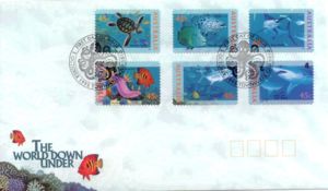 First Day Cover, The World Down Under, Australia,  , Sea Life, Animals (Fauna), Fishes