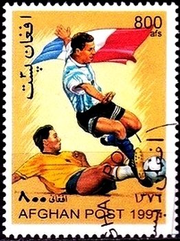 Stamp, World Cup 1998, Afghanistan,  , Football (Soccer)