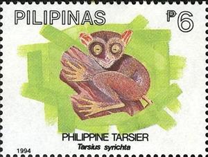 Stamp, Phillipine Tarsier (Tarsius syrichta), Philippines,  , Animals (Fauna)