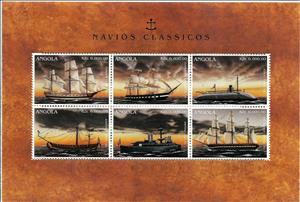 Mini Sheet, Ships Classics-II, Angola,  