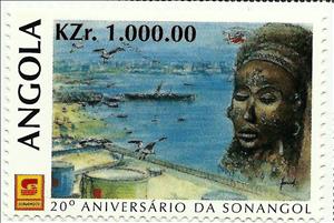 Stamp, Tanks and Traditional Mask, Angola,  