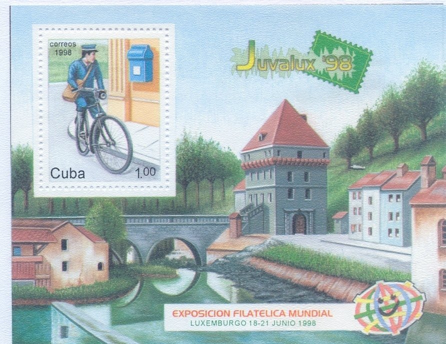 Postman on bike and mailbox