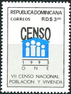 Stamp, VII national census of population and habitations, Dominican Republic,  