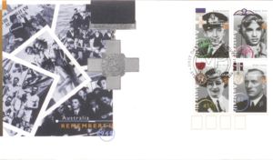 First Day Cover, WW II Heroes, Australia,  , Second World War