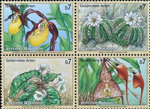 Se-tenant, Endangered Species, UNO Vienna,  , Plants (Flora)