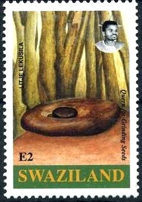 Stamp, Quern for grinding seeds, Swaziland,  