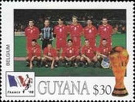 Stamp, Belgium, Guyana,  , Football (Soccer)