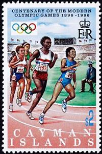 Stamp, Running, Cayman Islands,  , Athletics, Olympic Games, Running, Athletes