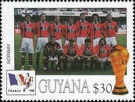 Stamp, Norway, Guyana,  , Football (Soccer)