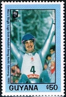 Stamp, Georg Hackl, Guyana,  , Olympic Games