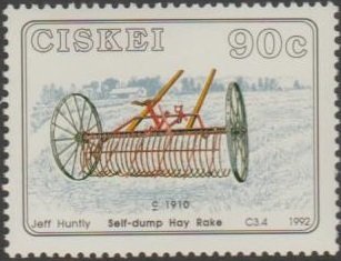 Farm implements: Self-dump hay rake, 1910