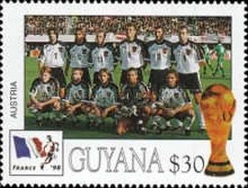 Stamp, Austria, Guyana,  , Football (Soccer)
