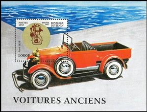 Souvenir Sheet, Ford, 1928, Benin,  , Vehicles, Cars