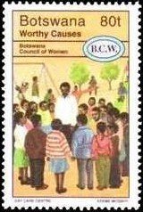 Stamp, Day care center, Council of Women, Botswana,  