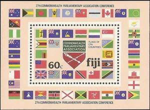 Souvenir Sheet, Participants Flags, Fiji,  