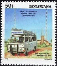 Stamp, Mobile unit, transmitter, Botswana,  