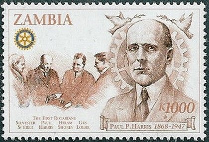 Stamp, First rotarians, Zambia,  , Rotary